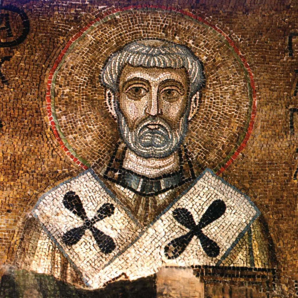 Изображение святого Климента, папы Римского. Мозаика Киевского Собора Святой Софии, XI в.